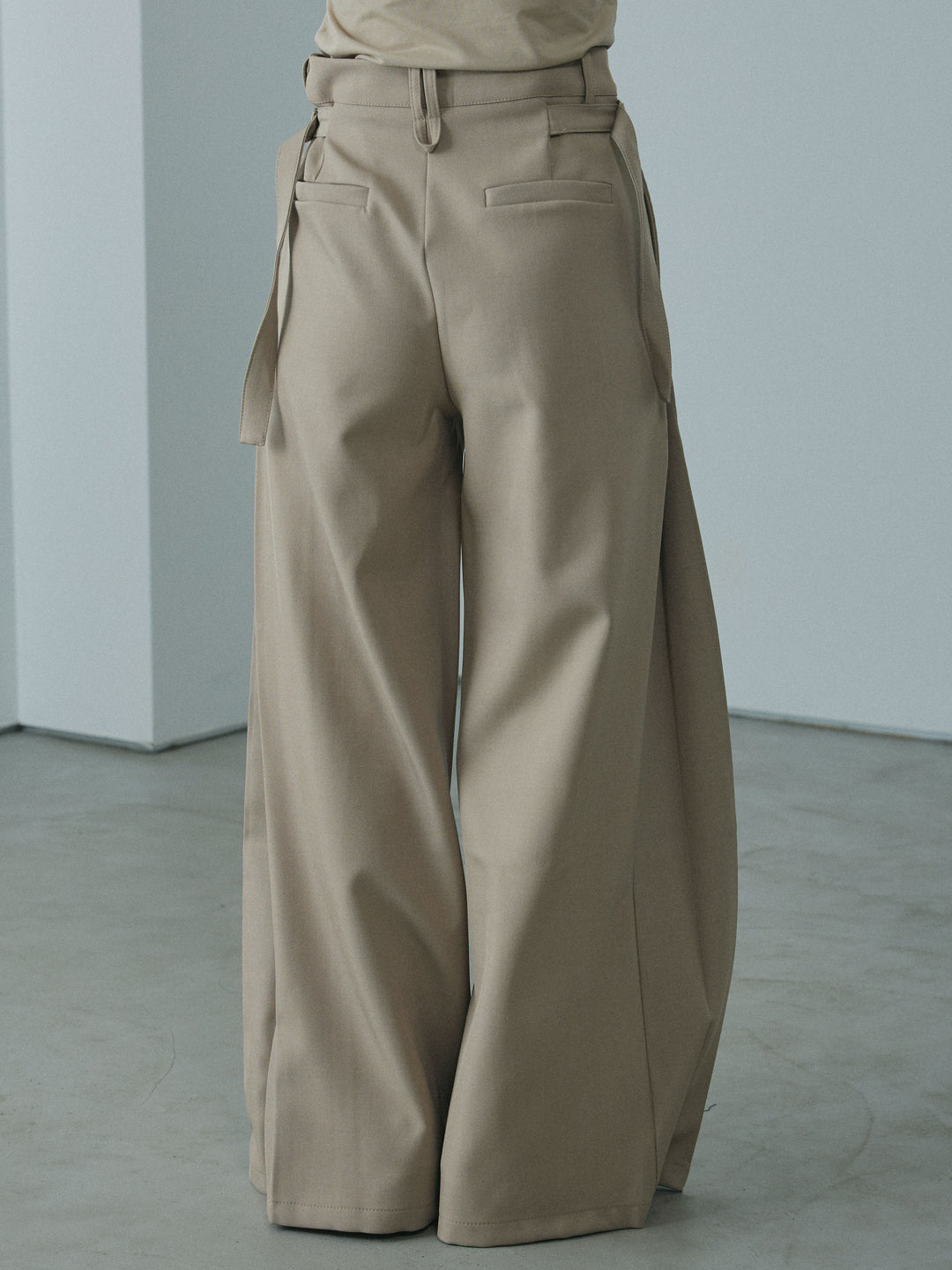 [予約]サイドタックワイドパンツ/beige