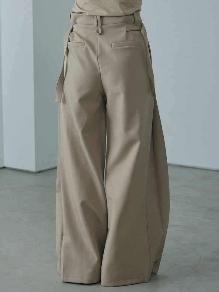 [予約]サイドタックワイドパンツ/beige