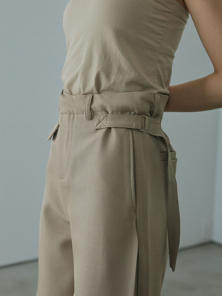 [予約]サイドタックワイドパンツ/beige