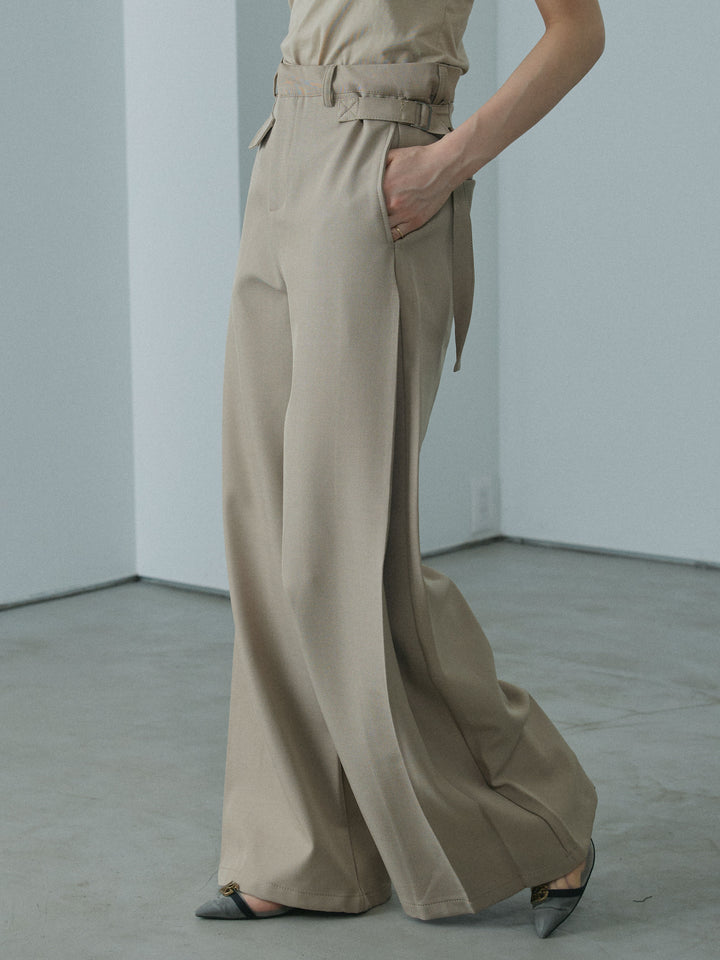 [予約]サイドタックワイドパンツ/beige
