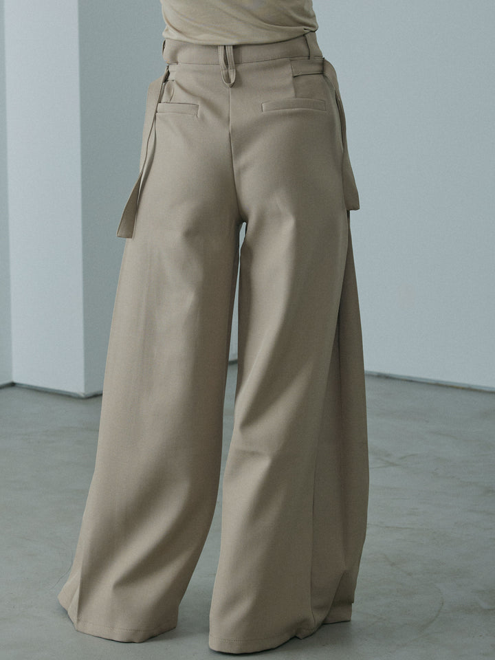 [予約]サイドタックワイドパンツ/beige