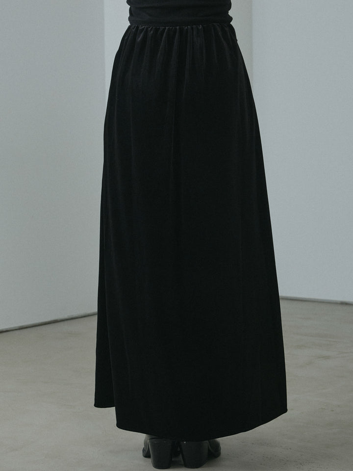 [予約]ベロアナロースカート/black