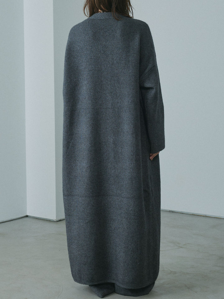 [予約]ニットロングガウン/charcoal