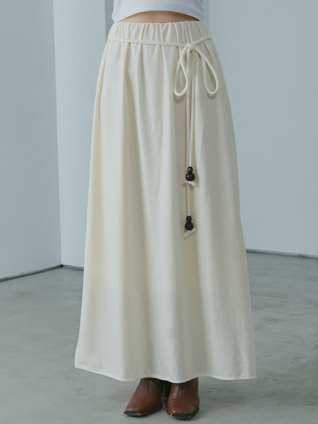 [予約]ベロアナロースカート/ivory