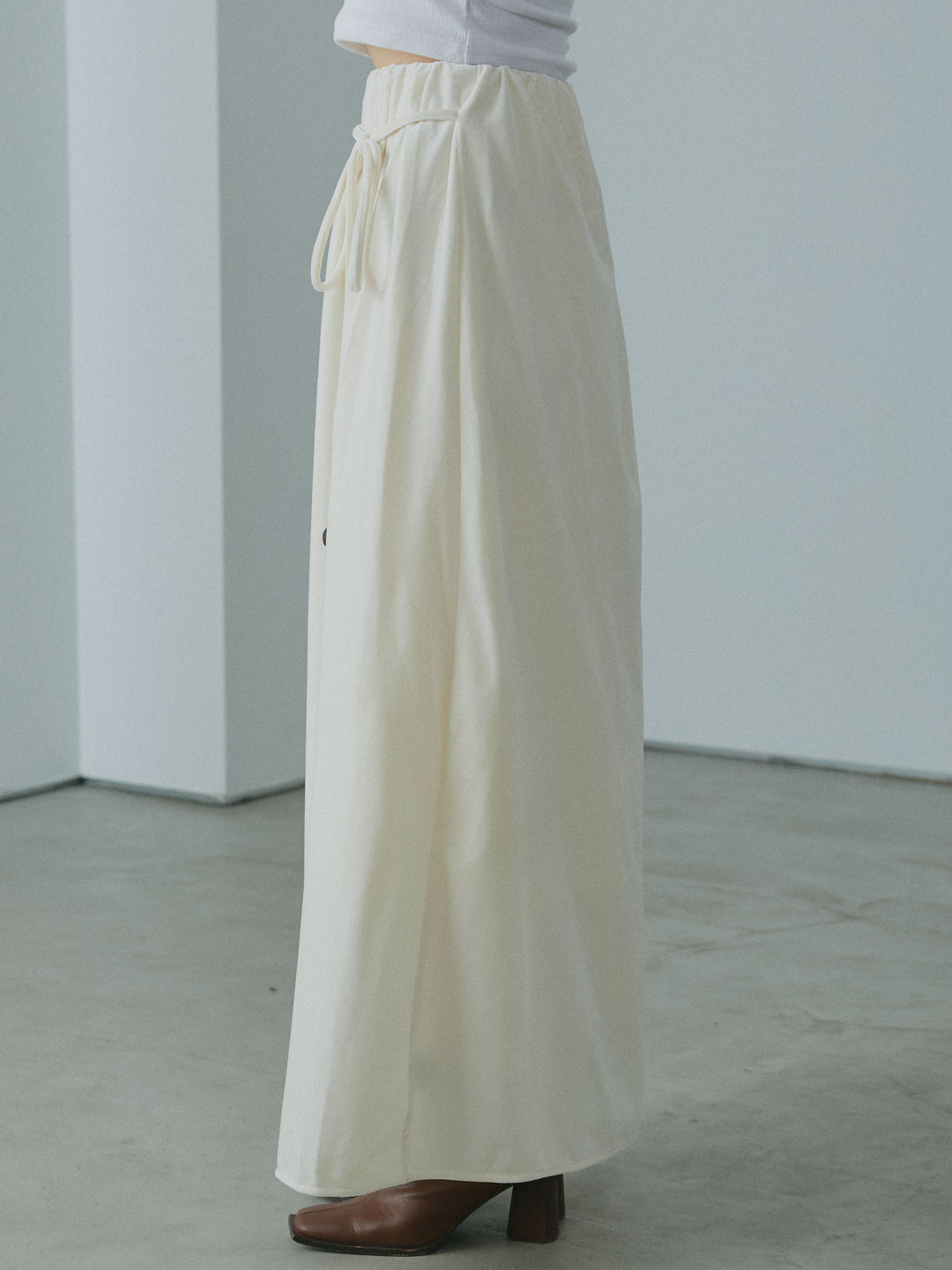 [予約]ベロアナロースカート/ivory