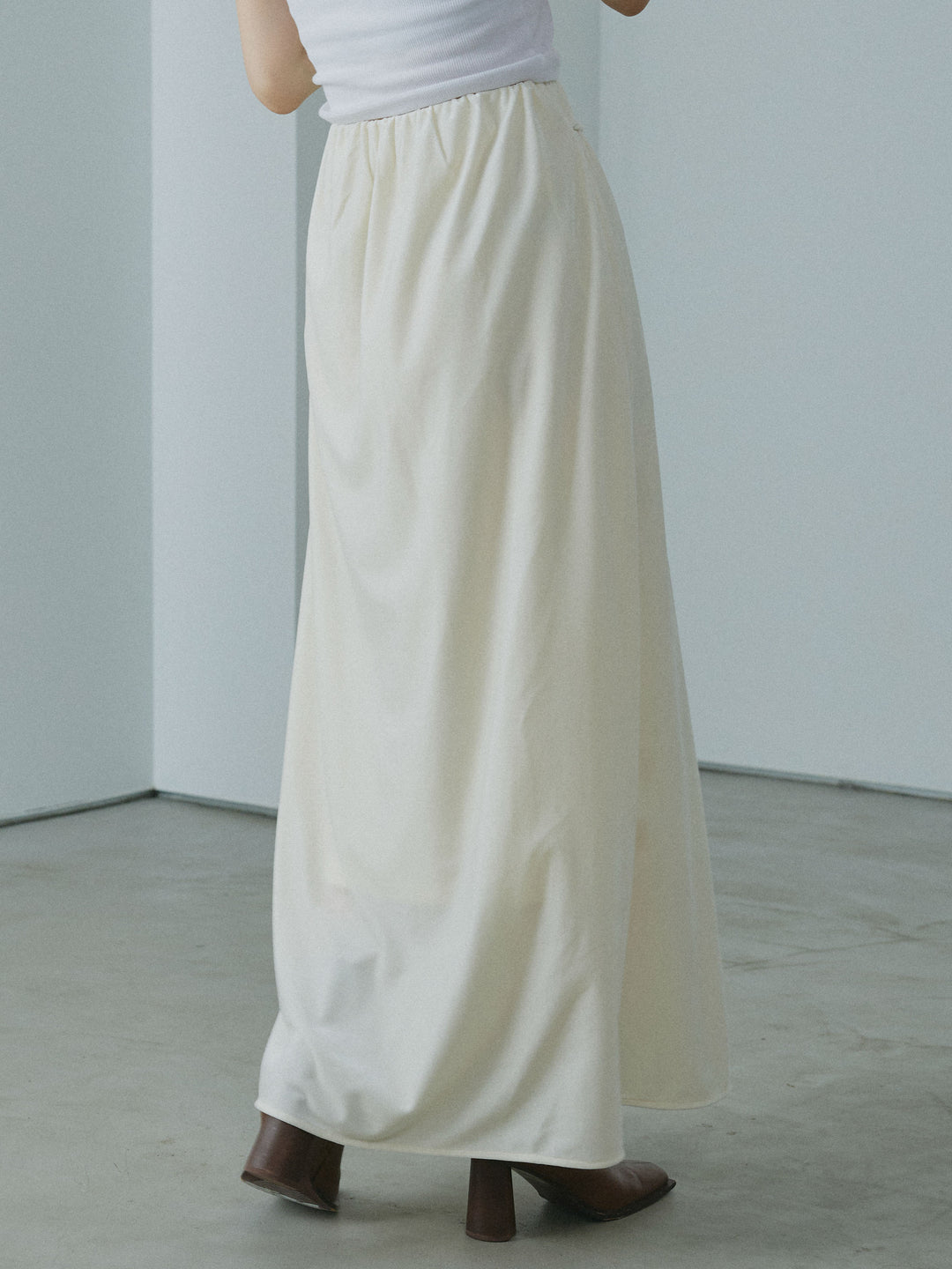 [予約]ベロアナロースカート/ivory