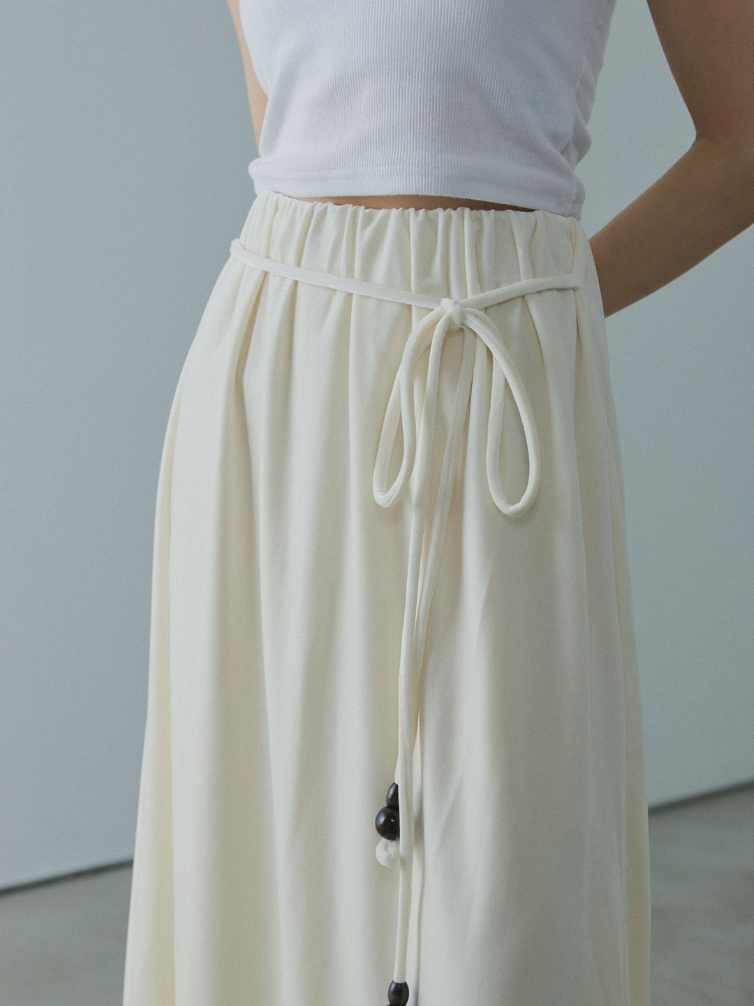 [予約]ベロアナロースカート/ivory