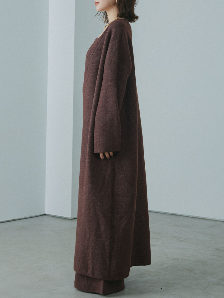[予約]ニットロングガウン/brown