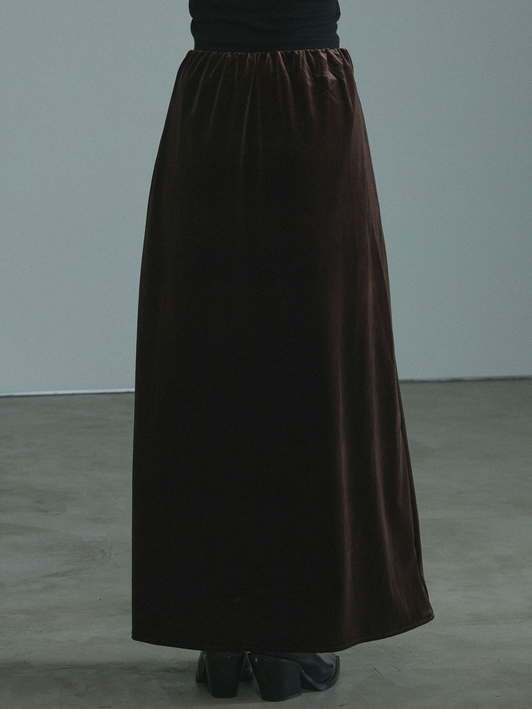 [予約]ベロアナロースカート/brown