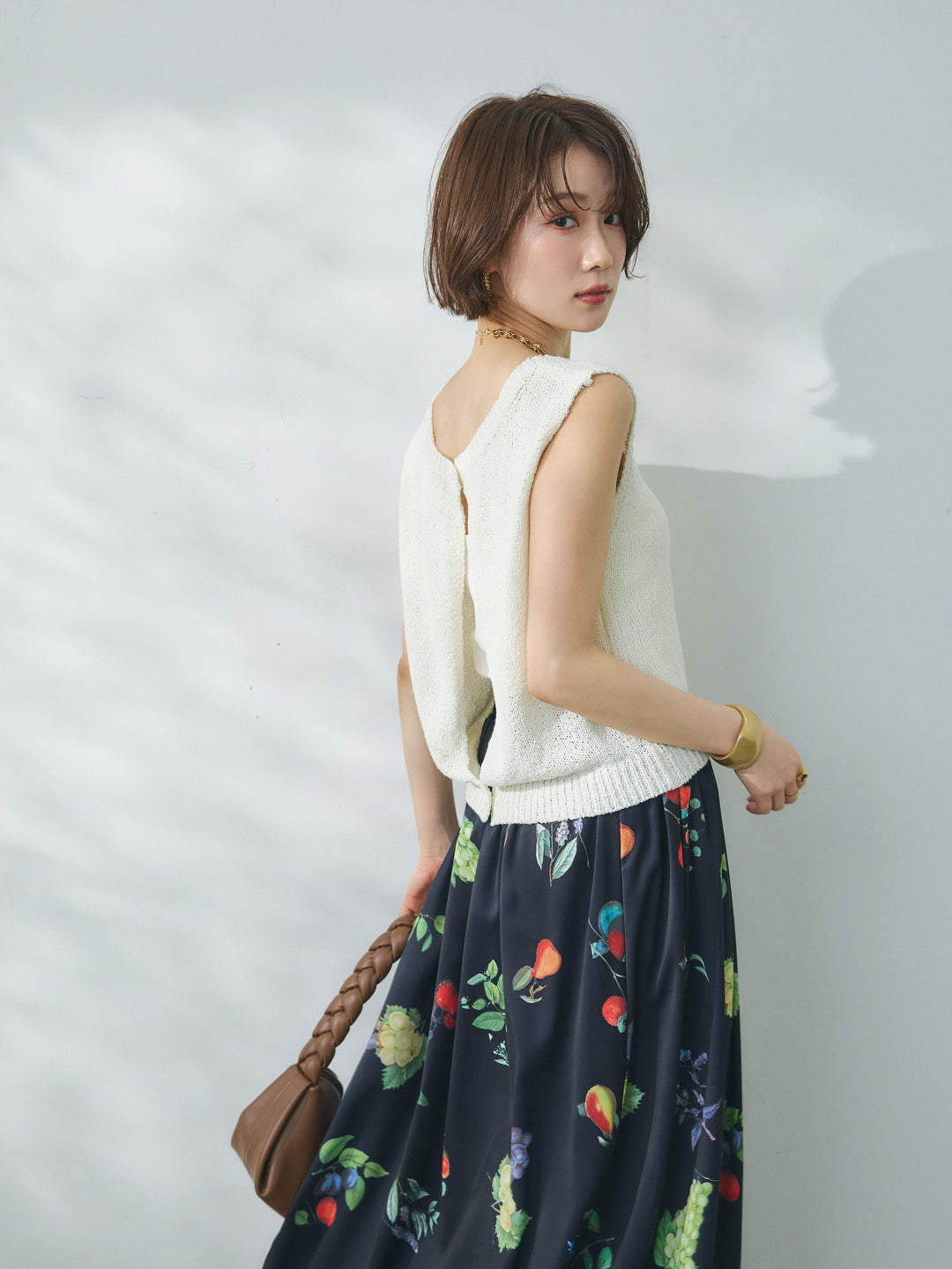 【Allure】[SET]スリーブレスバックスリットニットプルオーバー+スリーブレスバックスリットニットプルオーバー(2set)