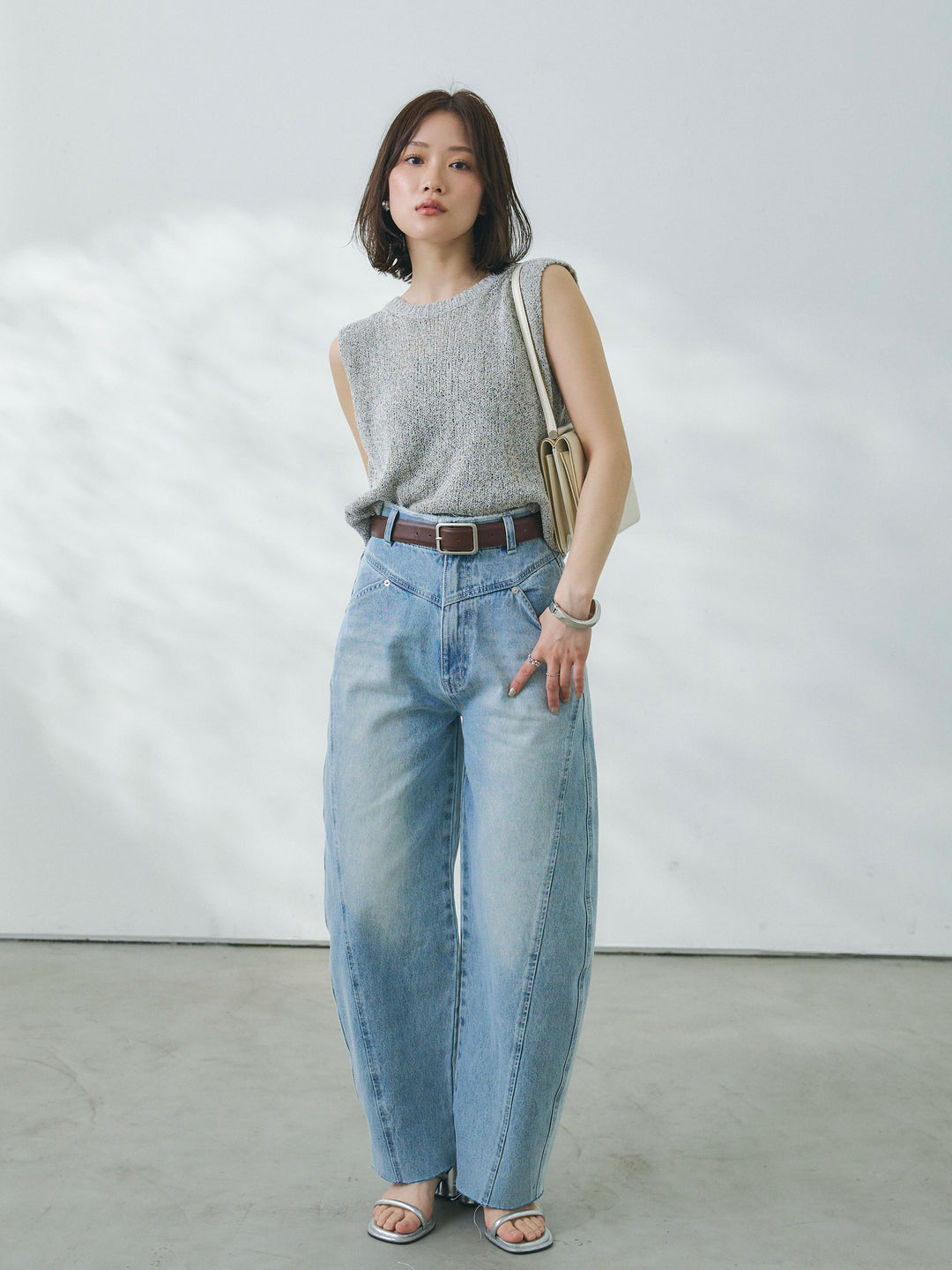 【Allure】[SET]スリーブレスバックスリットニットプルオーバー+スリーブレスバックスリットニットプルオーバー(2set)