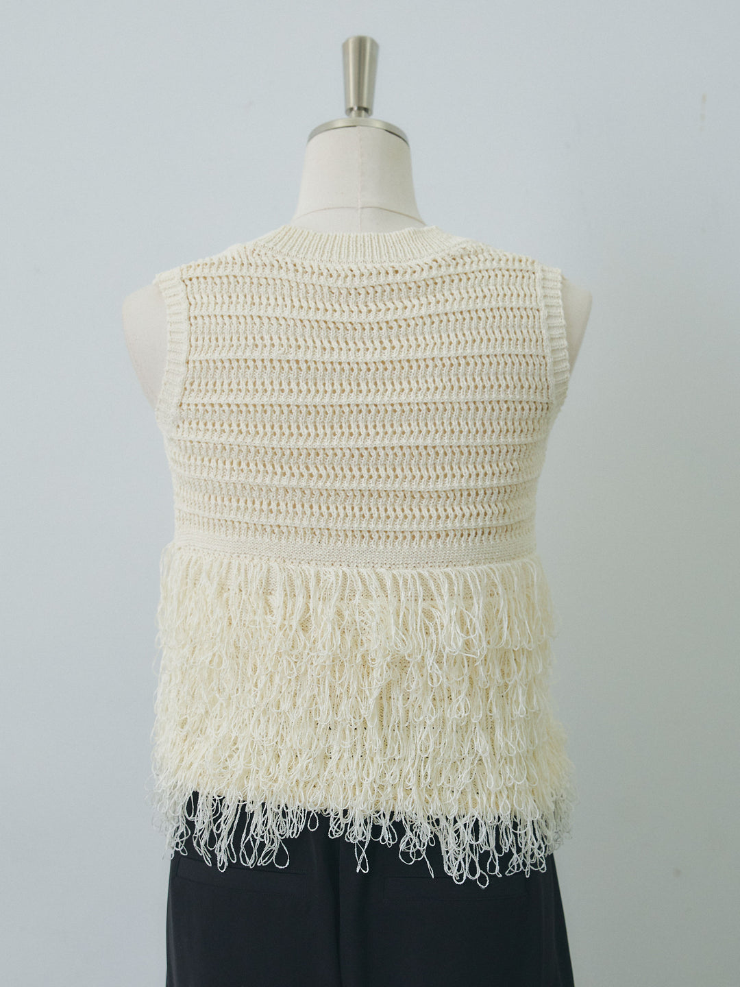 【Allure】[SET]フリンジクロップドニットベスト+ボタニカルプリントイージーパンツ(2set)