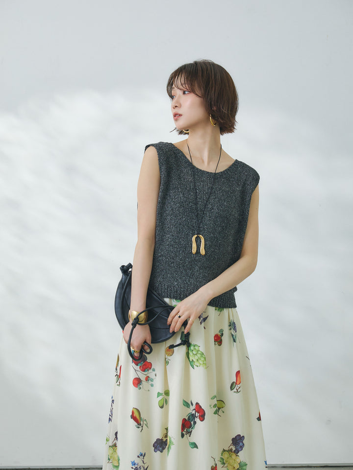 【Allure】[SET]スリーブレスバックスリットニットプルオーバー+スリーブレスバックスリットニットプルオーバー(2set)