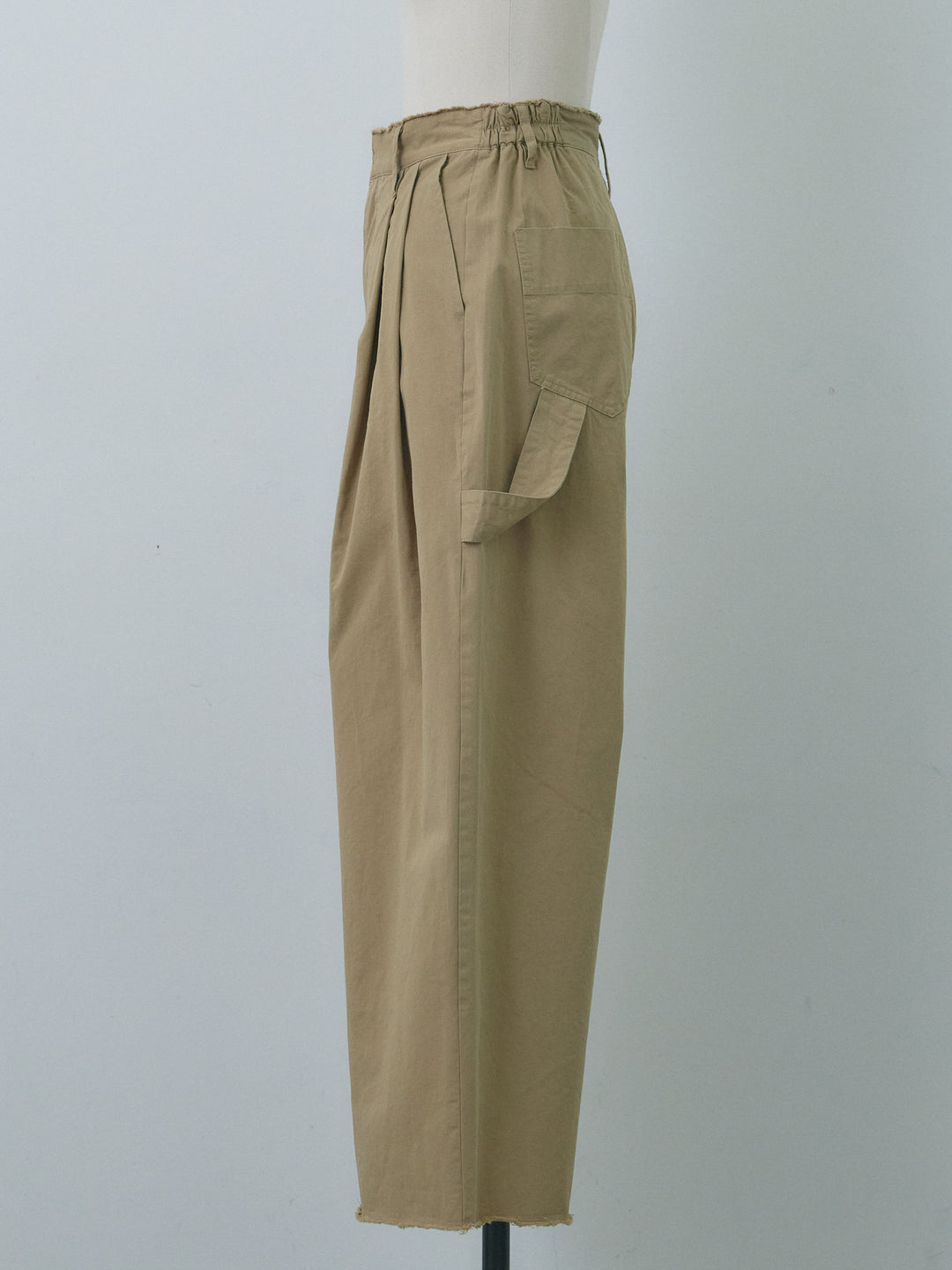 【Allure】[SET]フロントボタンテレコリブタンクトップ+カットオフコットンツイルタックワイドパンツ(2set)