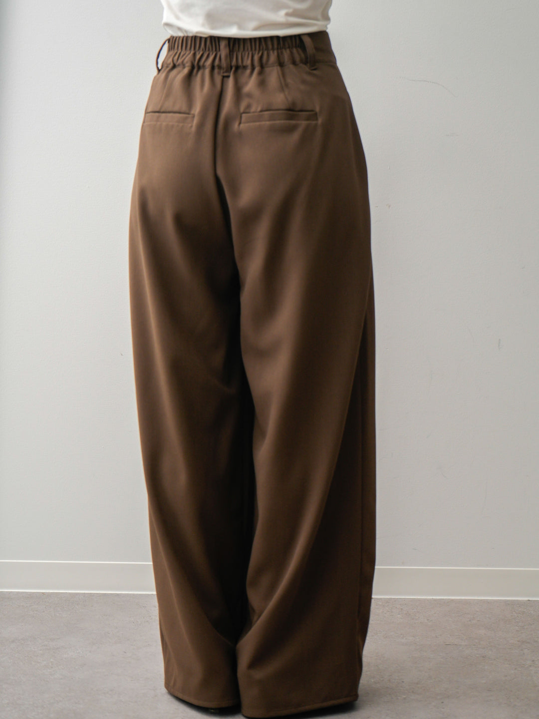 [予約]クレープデシンタックワイドパンツ/brown