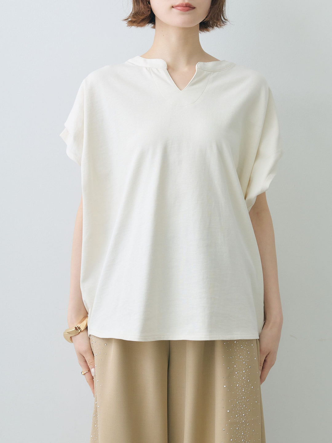 [予約]スキッパードルマンカットソー/ivory