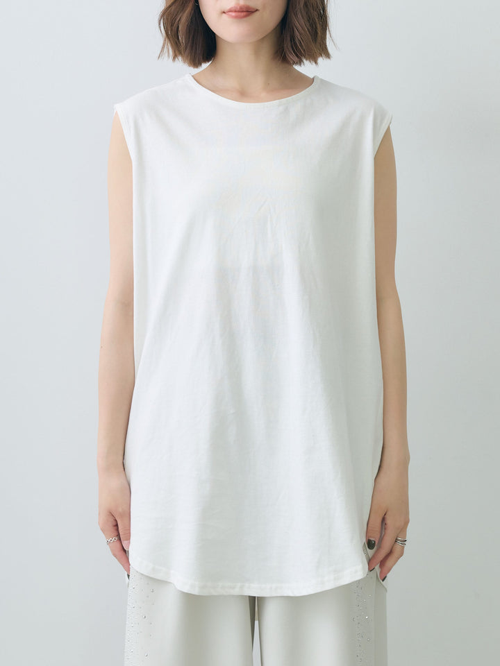 [予約]オーバーサイズノースリカットソー/offwhite