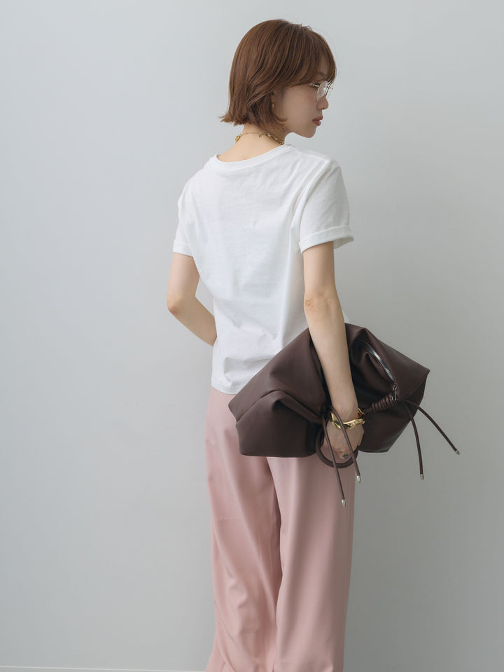 [SET]ピーチフォトTEE+ベルト付キーホルダーモチーフワイドパンツ(2set)