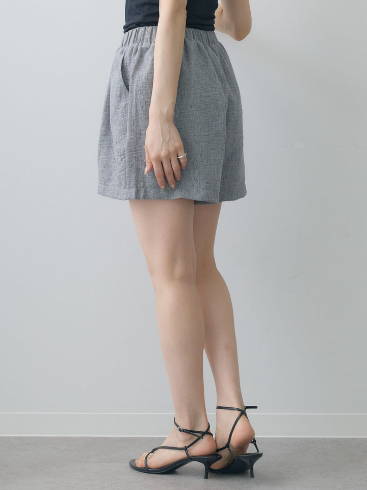 [予約]リネンライクショートパンツ/gray