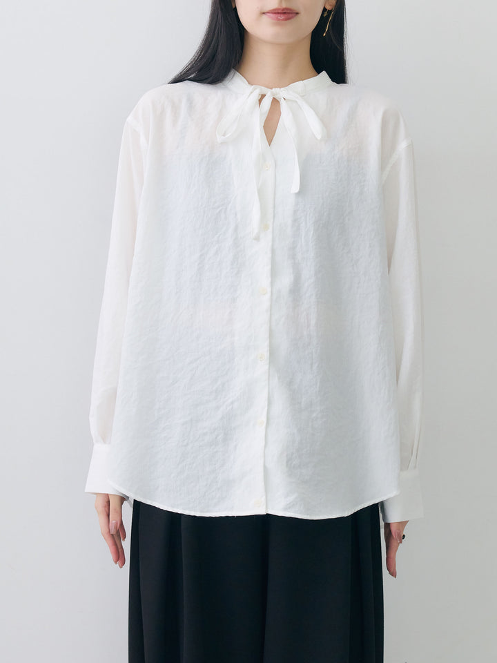 [予約]バックギャザーボウタイブラウス/offwhite