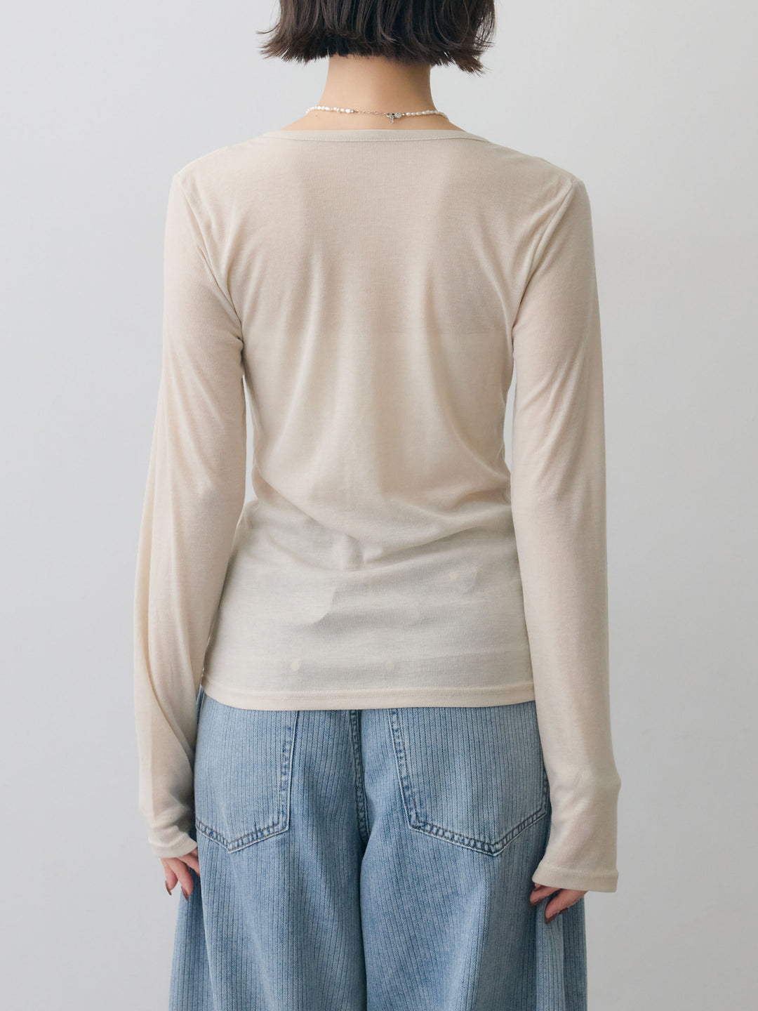 [予約]シアーフライスギャザーカーディガン/ivory