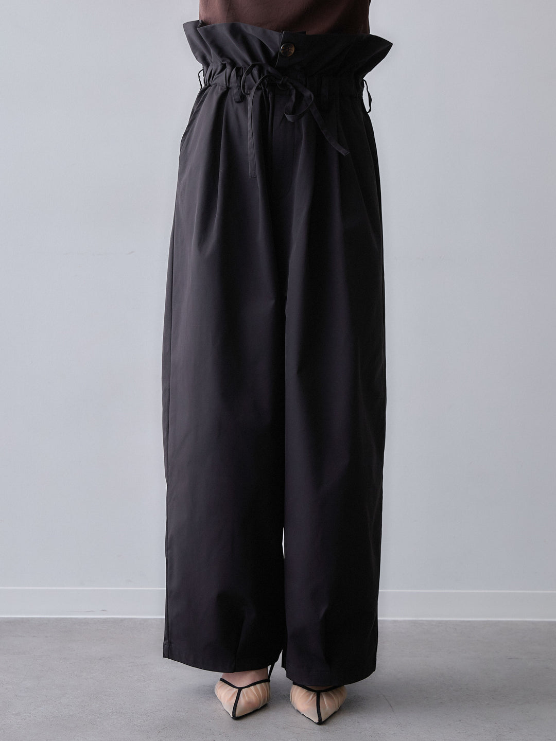 [予約]2WAYロールアップワイドパンツ/black
