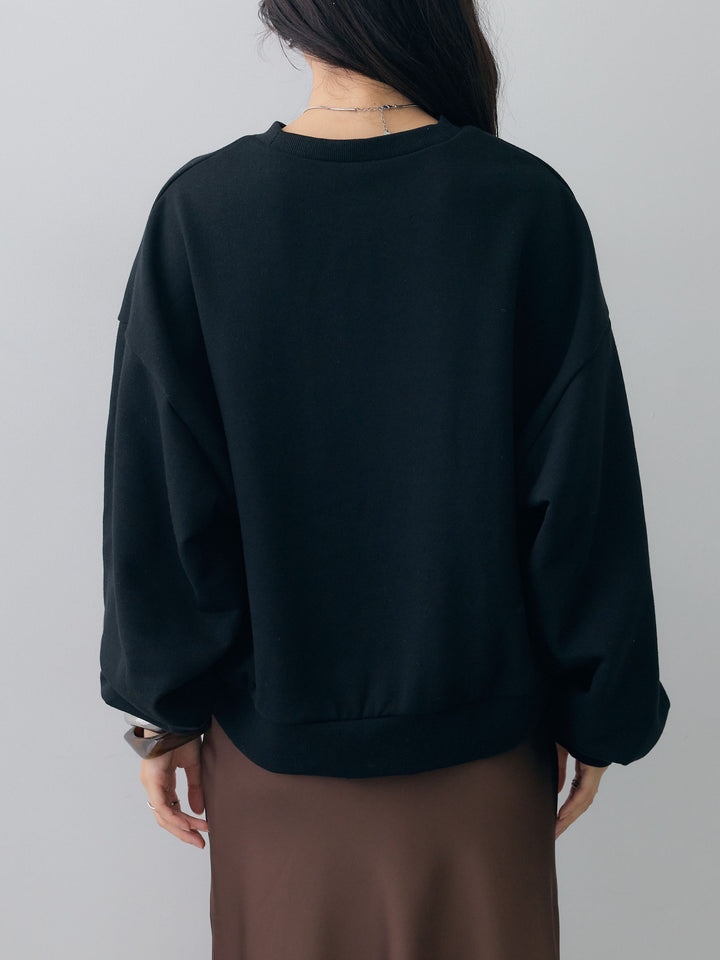 [予約]レースドッキングスウェットプルオーバー/black