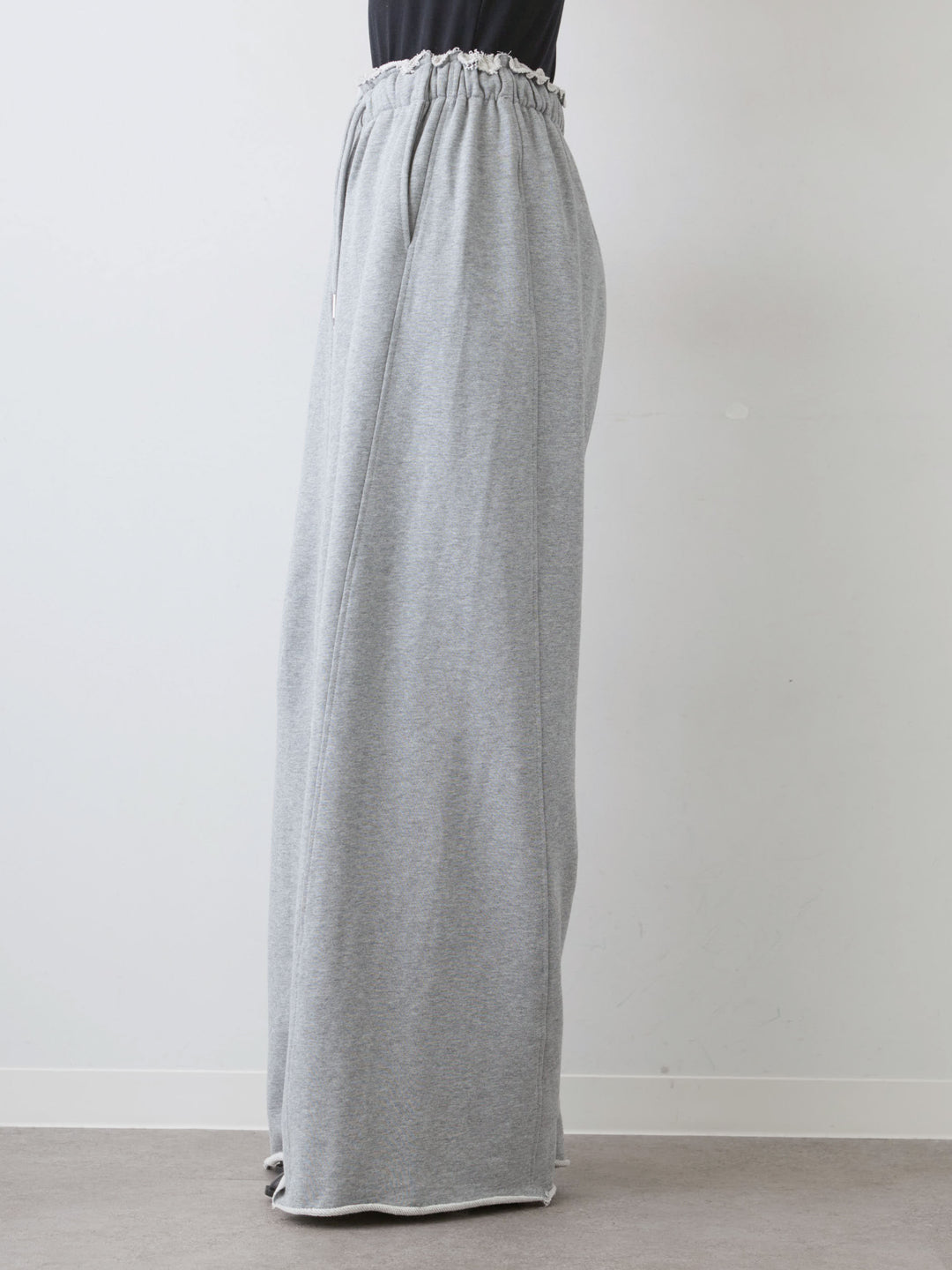 [予約]カットオフスウェットワイドパンツ/gray