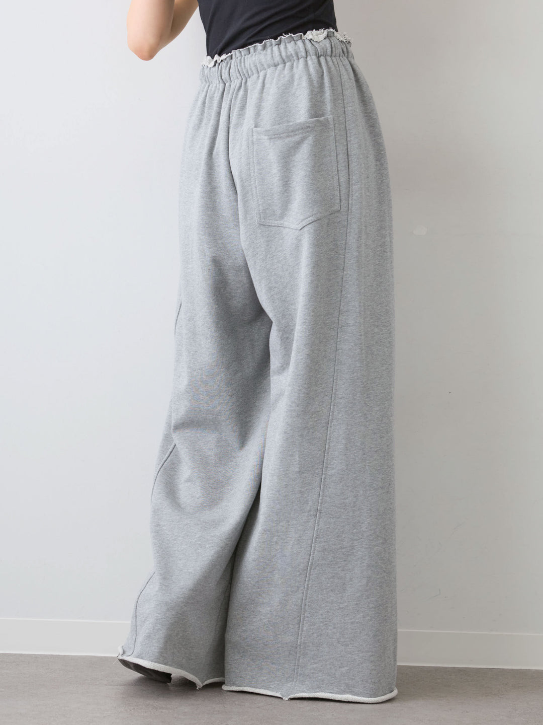 [予約]カットオフスウェットワイドパンツ/gray