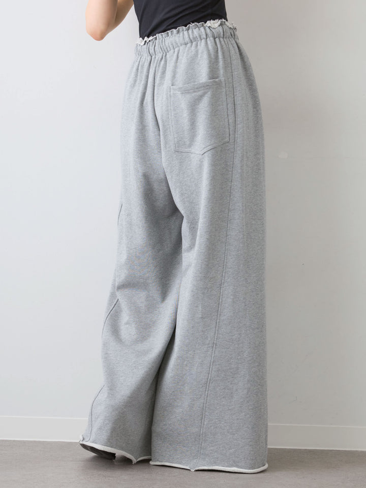 [予約]カットオフスウェットワイドパンツ/gray