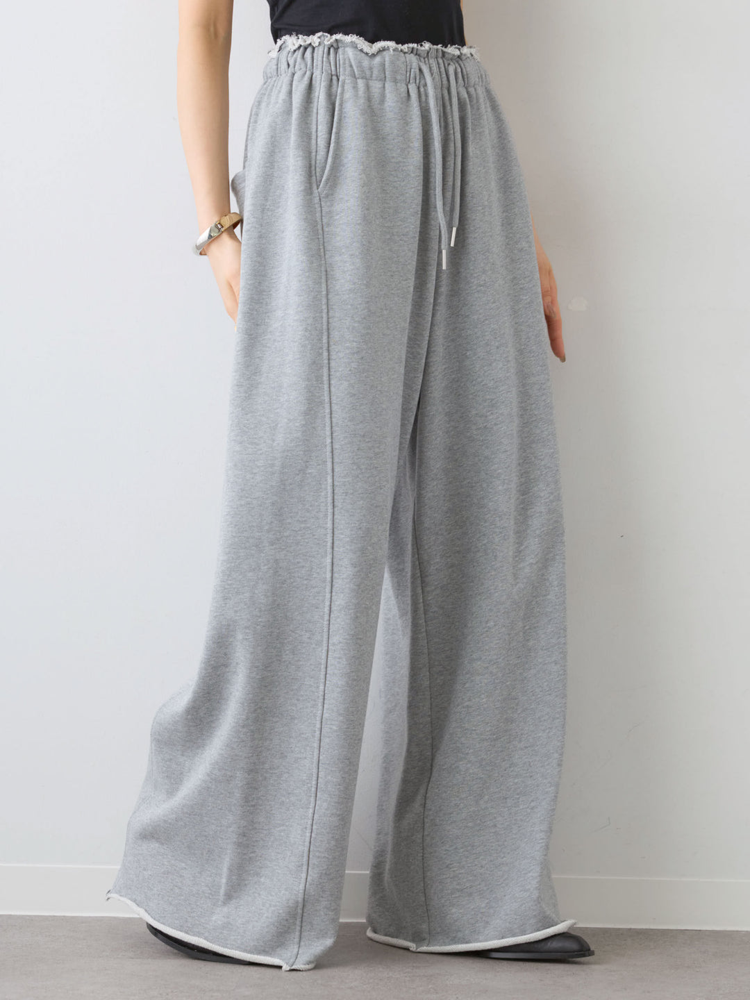 [予約]カットオフスウェットワイドパンツ/gray