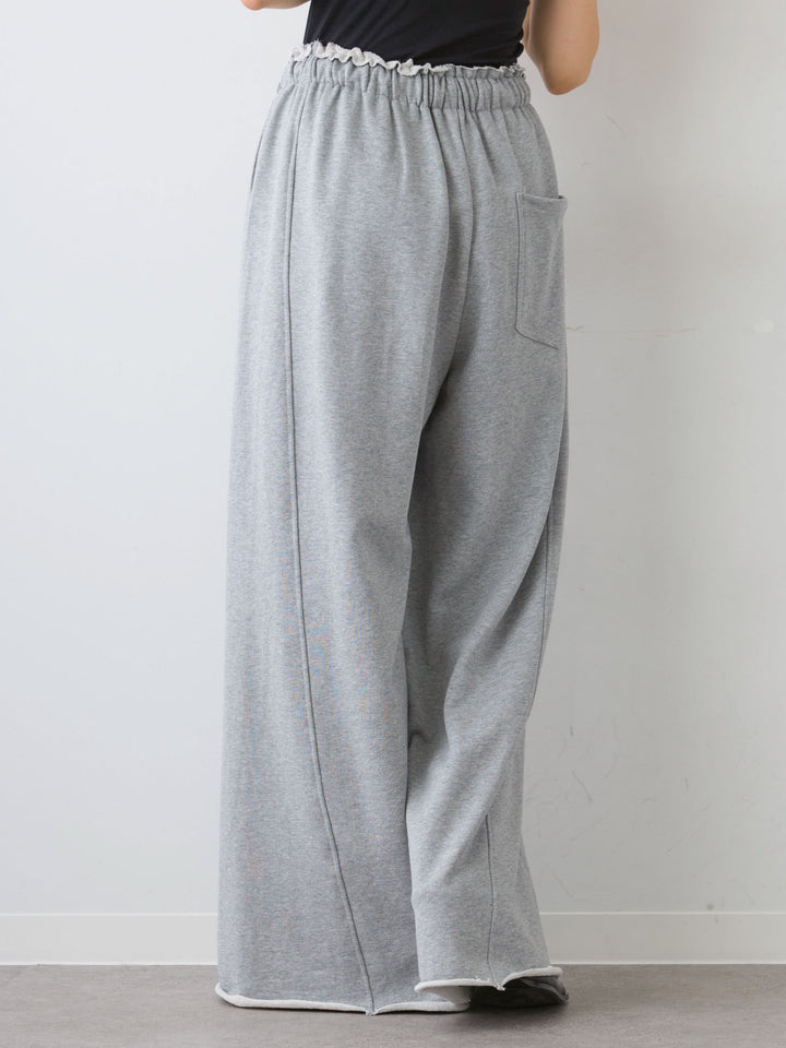 [予約]カットオフスウェットワイドパンツ/gray