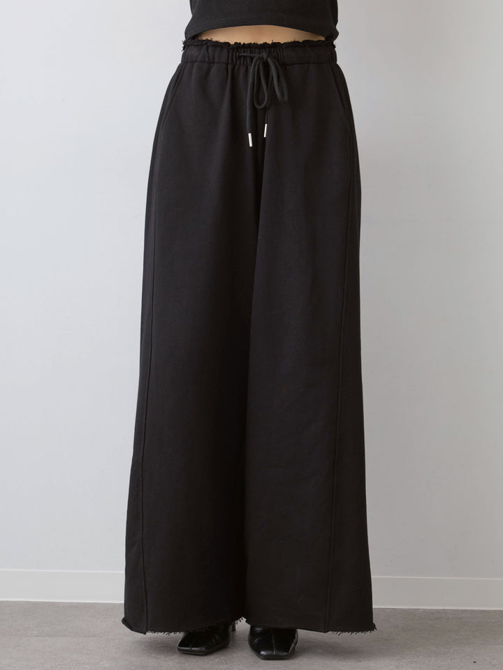 [予約]カットオフスウェットワイドパンツ/black