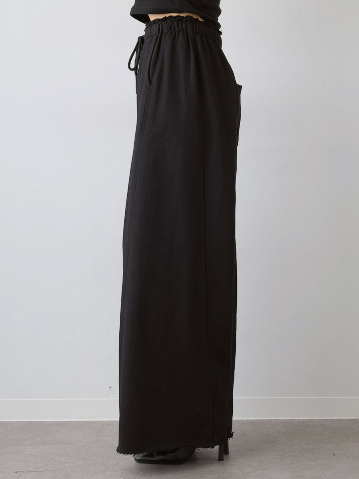 [予約]カットオフスウェットワイドパンツ/black