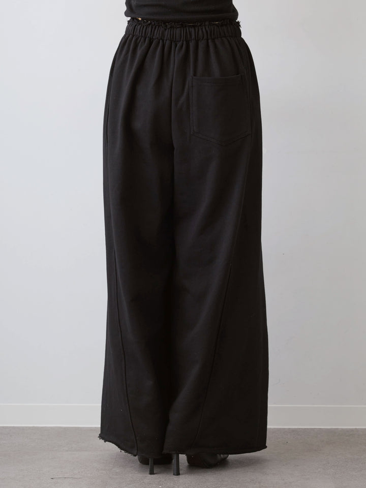 [予約]カットオフスウェットワイドパンツ/black