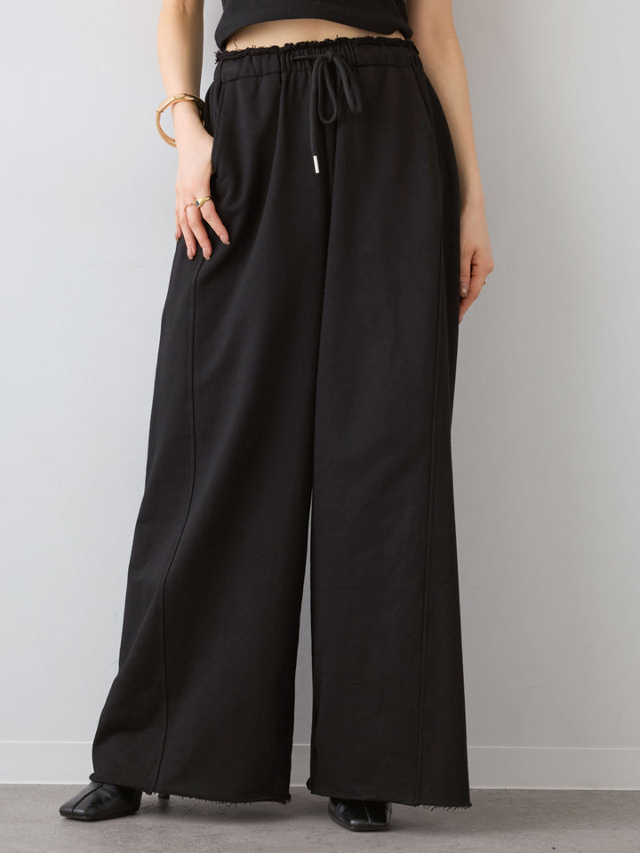 [予約]カットオフスウェットワイドパンツ/black
