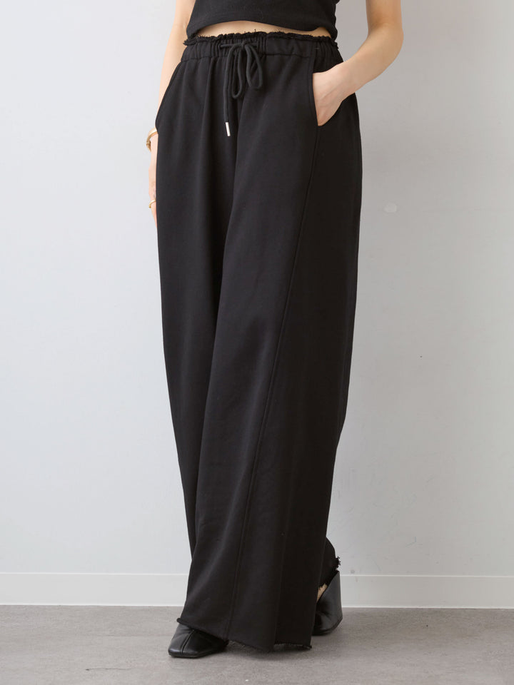 [予約]カットオフスウェットワイドパンツ/black