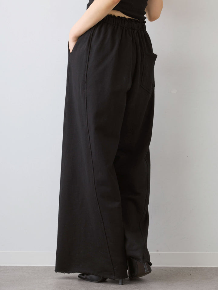[予約]カットオフスウェットワイドパンツ/black