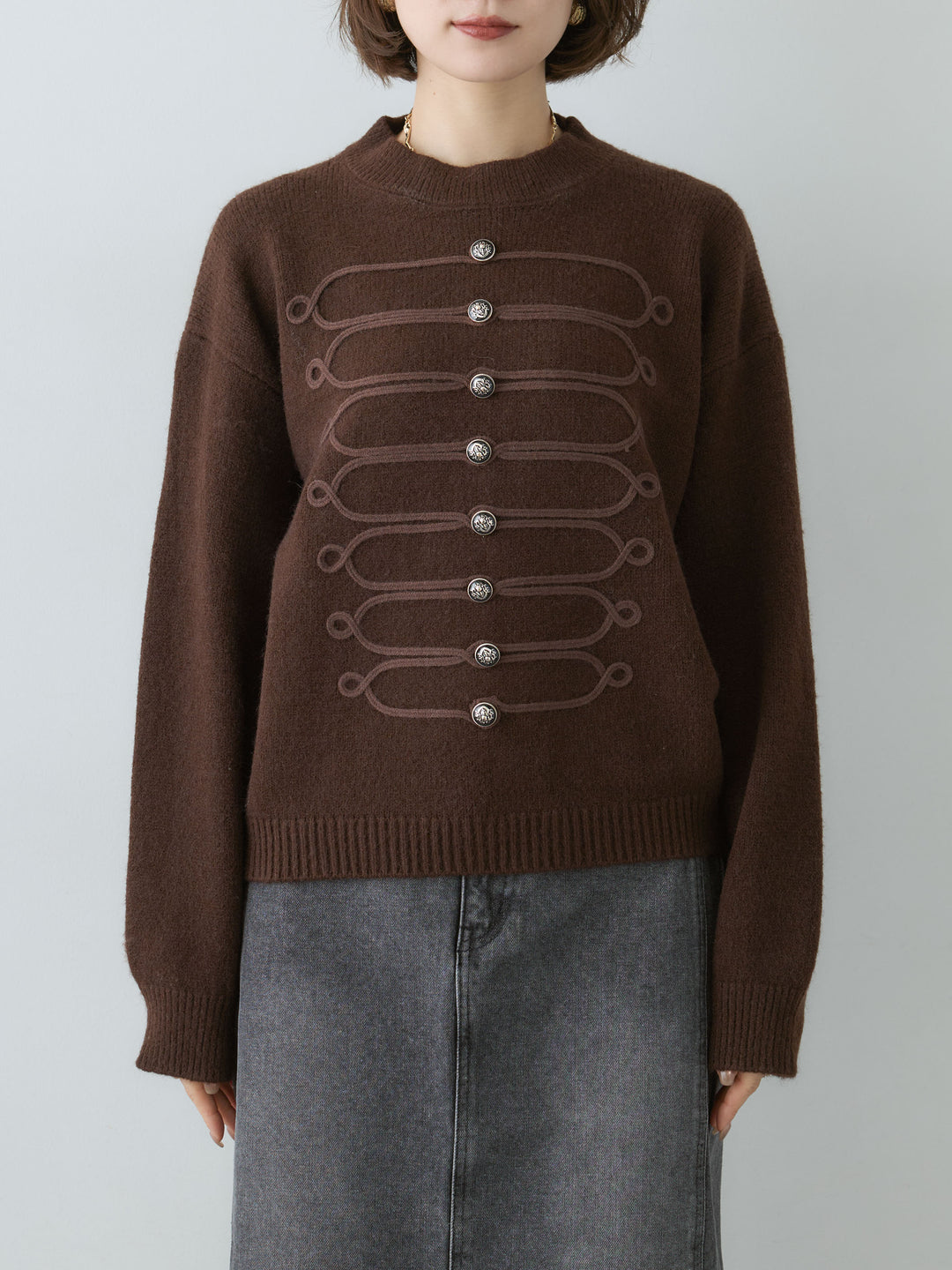 [予約]ナポレオンニットプルオーバー/brown