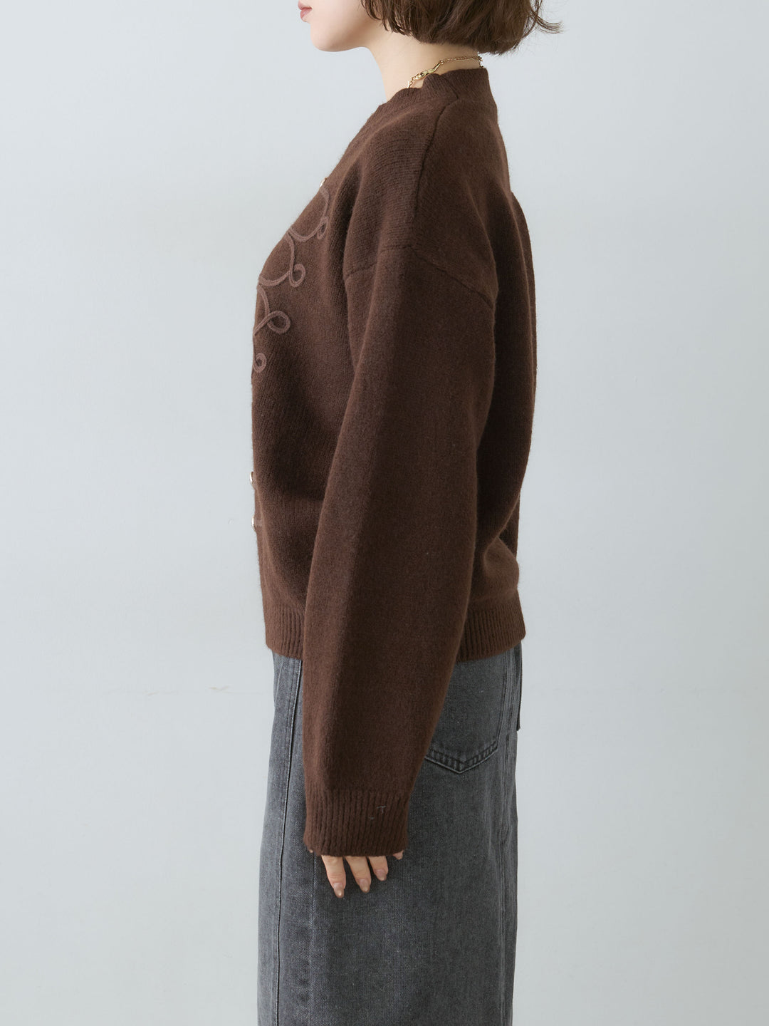 [予約]ナポレオンニットプルオーバー/brown