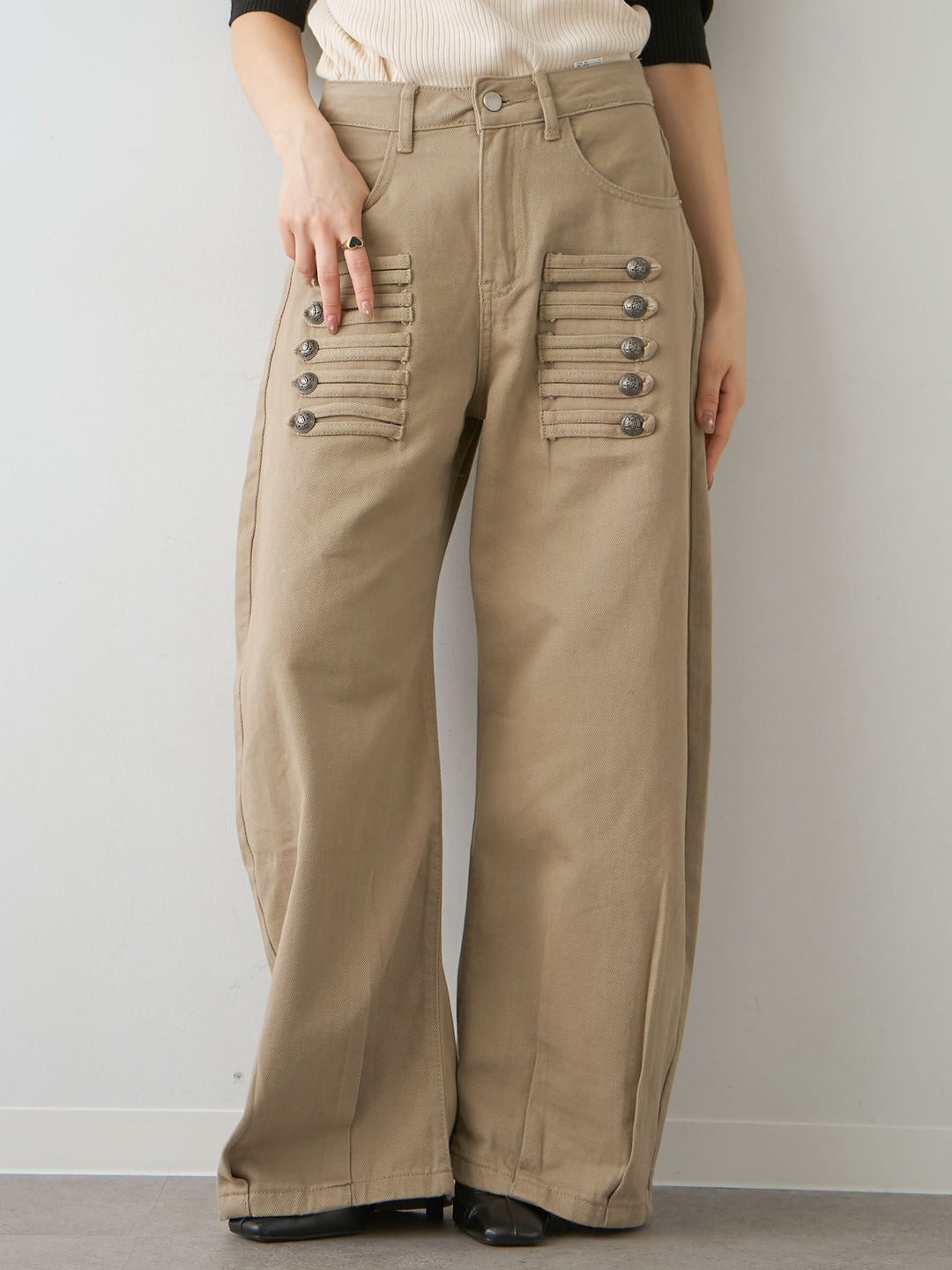 [予約]ナポレオンコットンカーブパンツ/beige