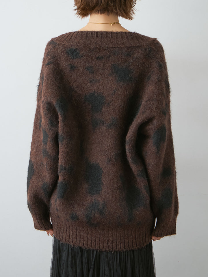 [予約]ダルメシアンオーバーニットプルオーバー/brown