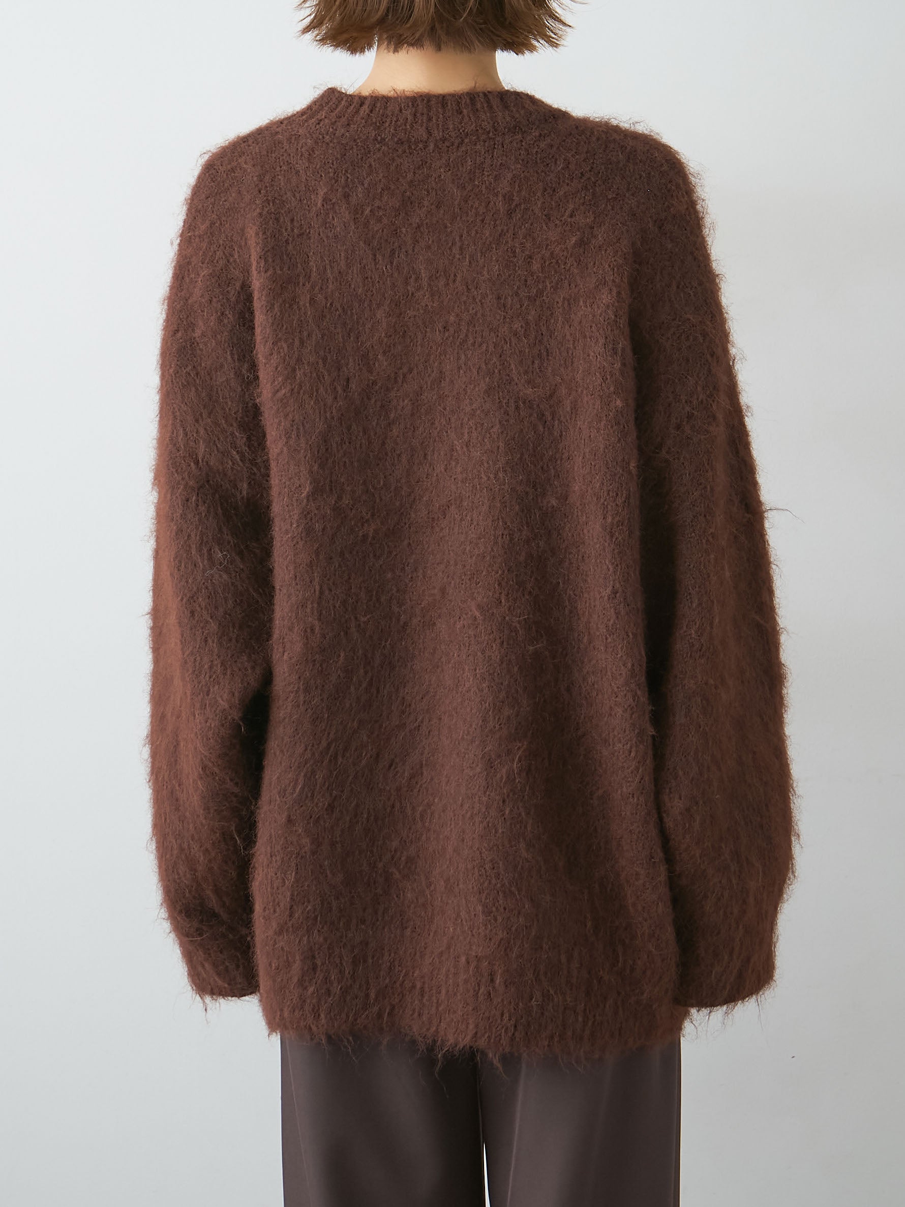 予約]シャギードッグモチーフニットトップス/brown – Lumier