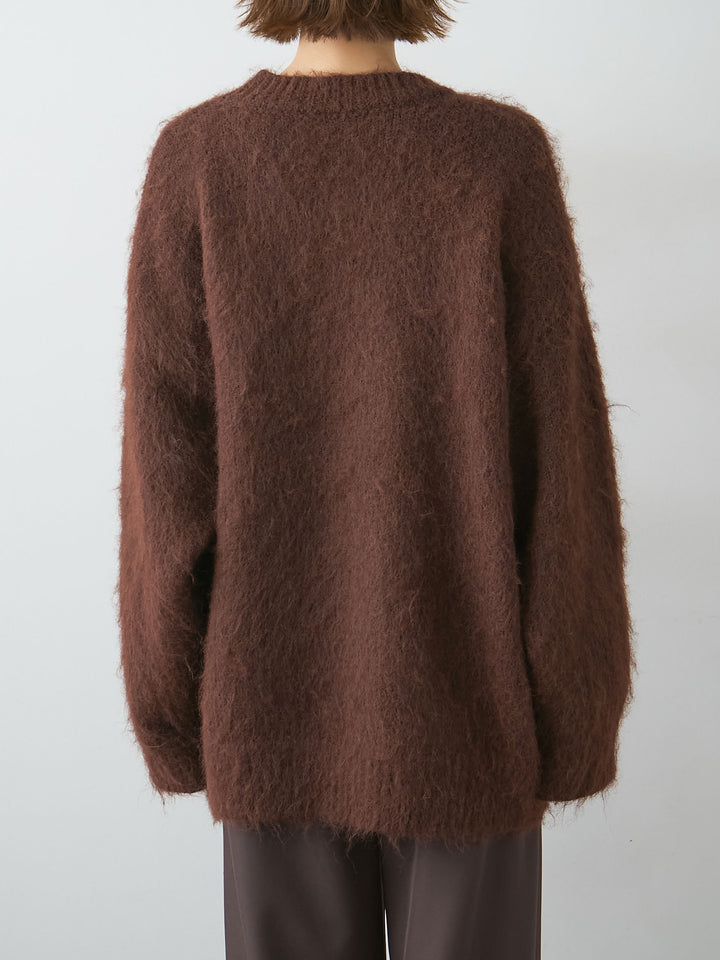 [予約]シャギードッグモチーフニットトップス/brown