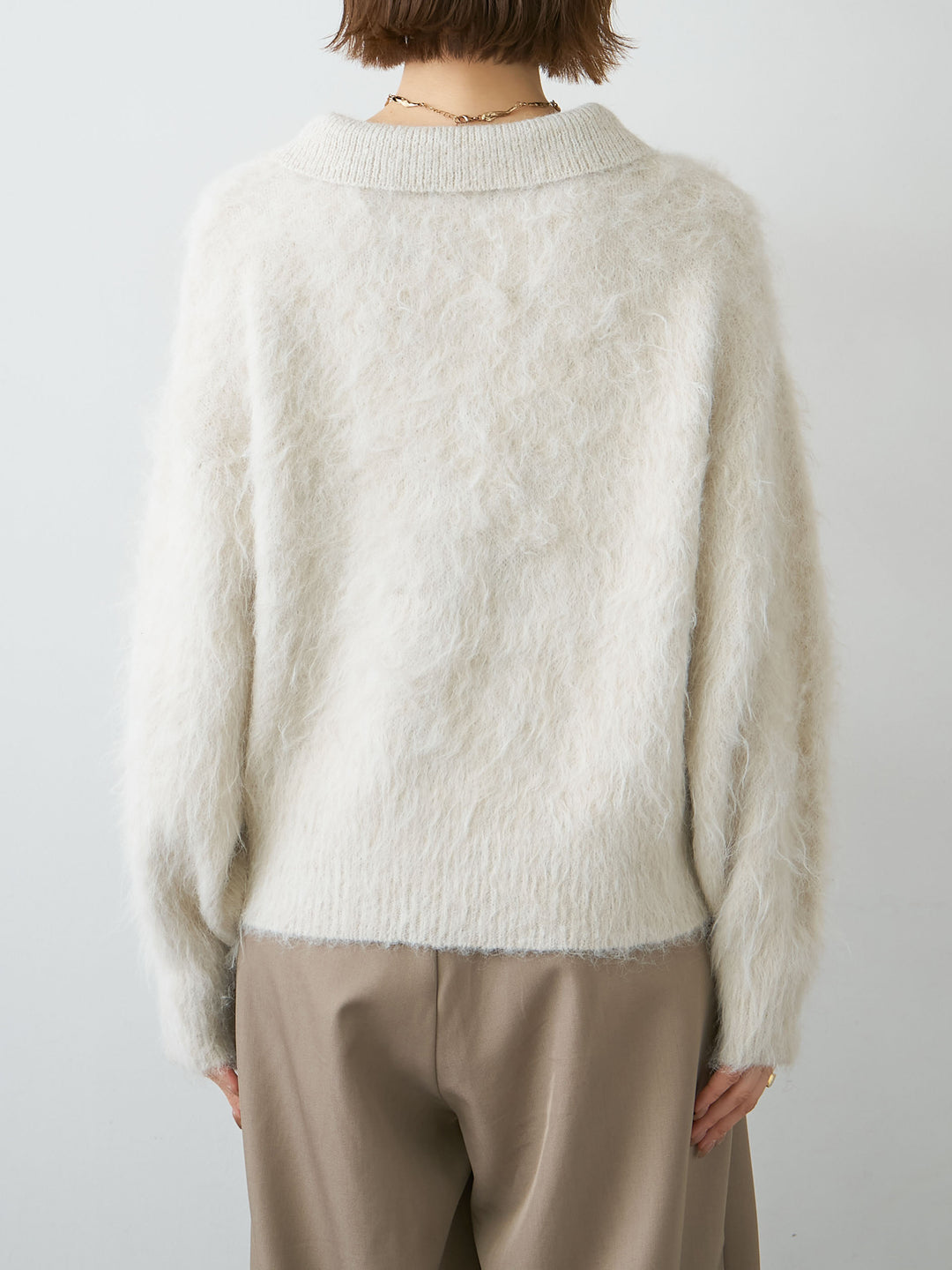 [予約]ヘンリーシャギーニットトップス/oatmeal