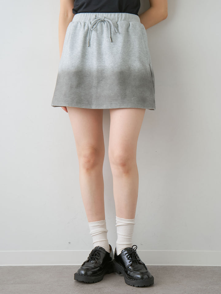 [予約]グラデーションスウェットミニスカート/gray
