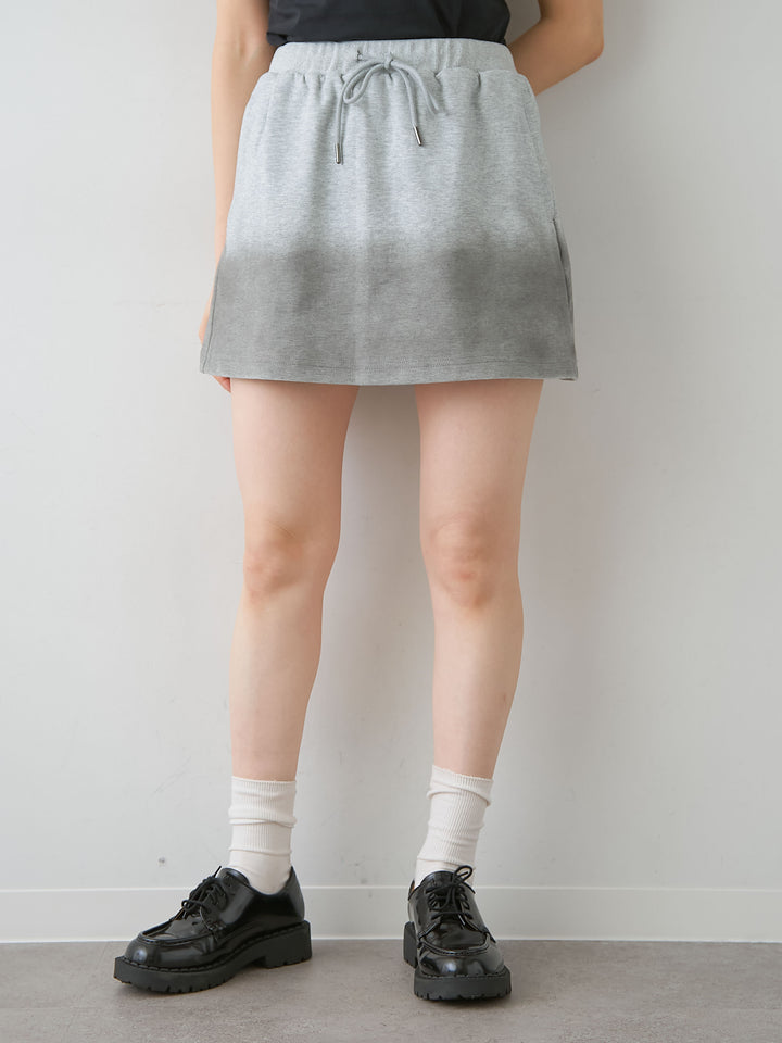 [予約]グラデーションスウェットミニスカート/gray
