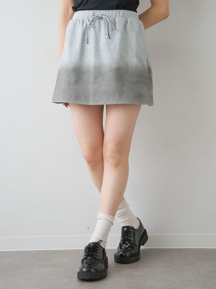 [予約]グラデーションスウェットミニスカート/gray