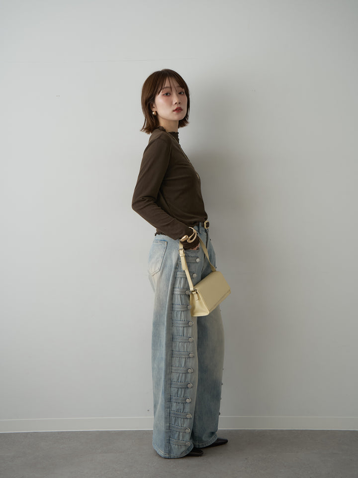 [予約]メロートリムシアートップス/brown