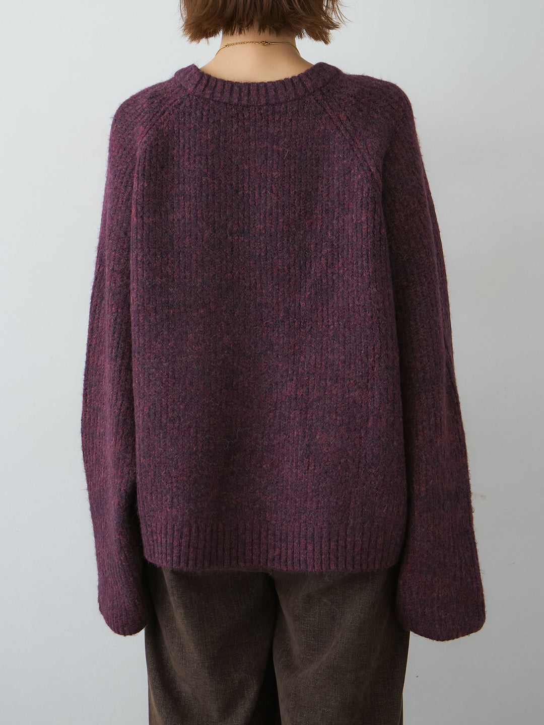 [予約]メランジクルーネックワイドプルオーバー/bordeaux